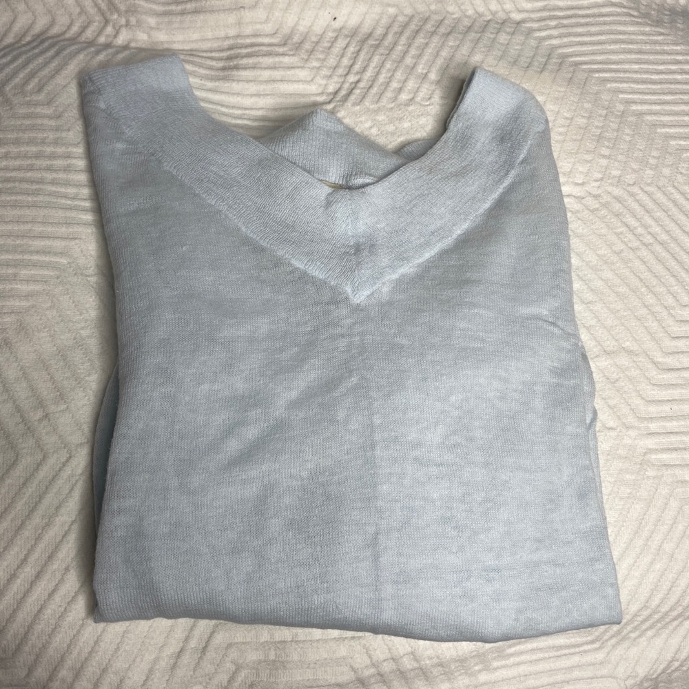BANANA REPUBLIC Linen V Neck Pull Over Beach Sweater - Picture 4 of 8
